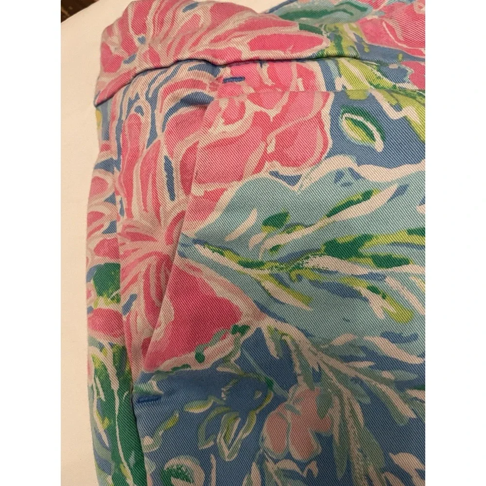 Lilly Pulitzer Buttercup Shorts 6 In Full Bloom Floral Scalloped Stretch Cotton